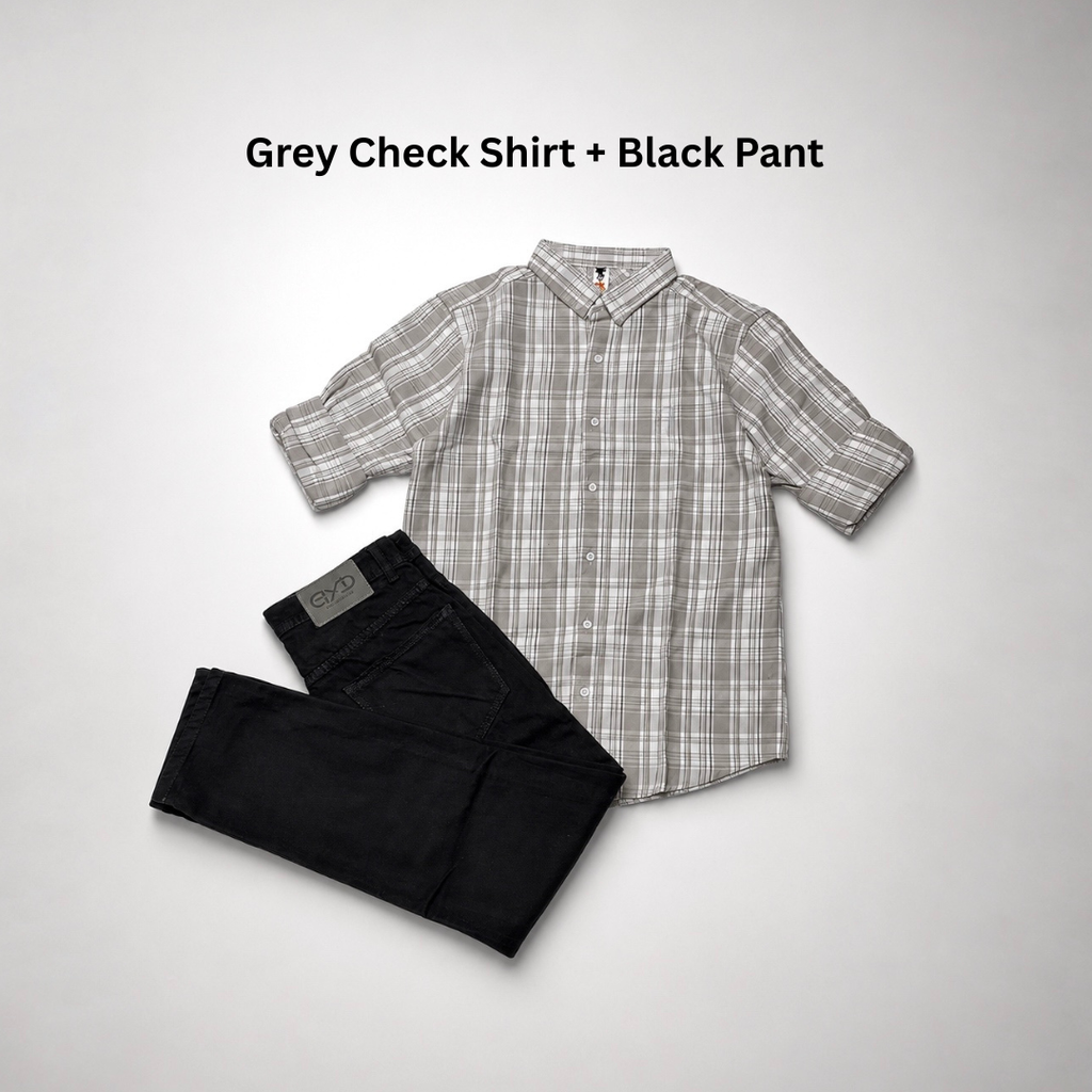 Classic Check Shirt & Pant Combo