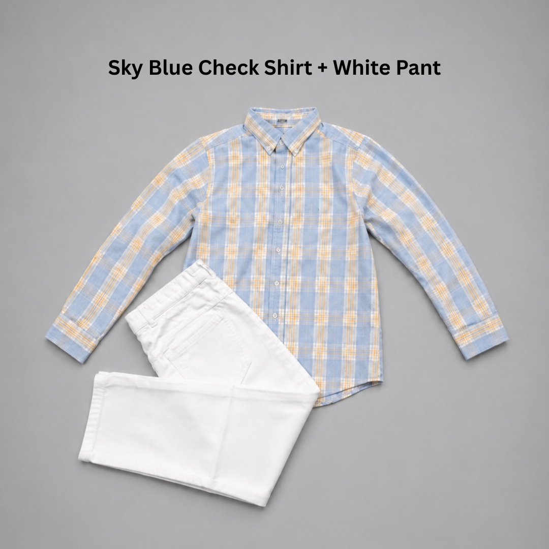 Classic Check Shirt & Pant Combo