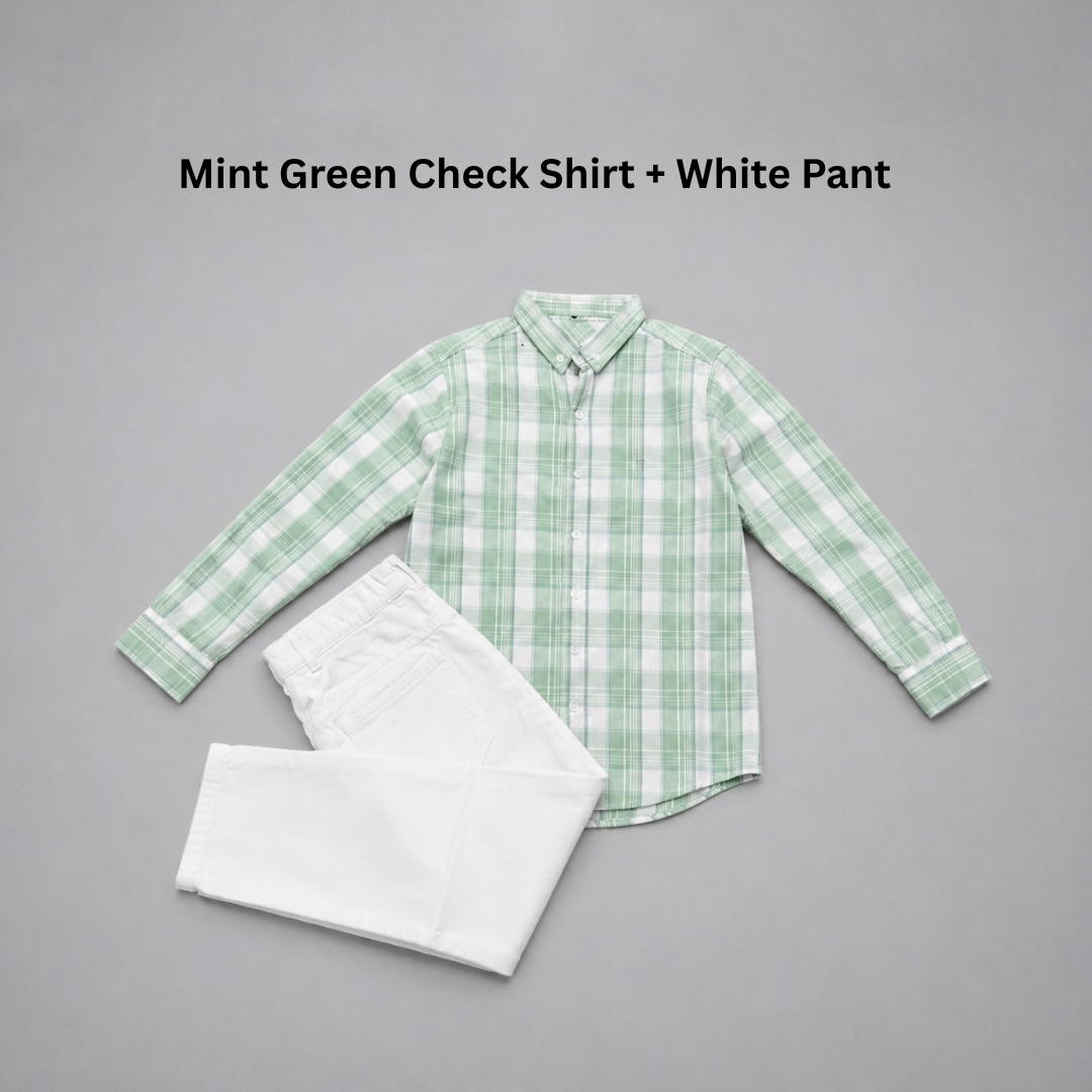 Classic Check Shirt & Pant Combo