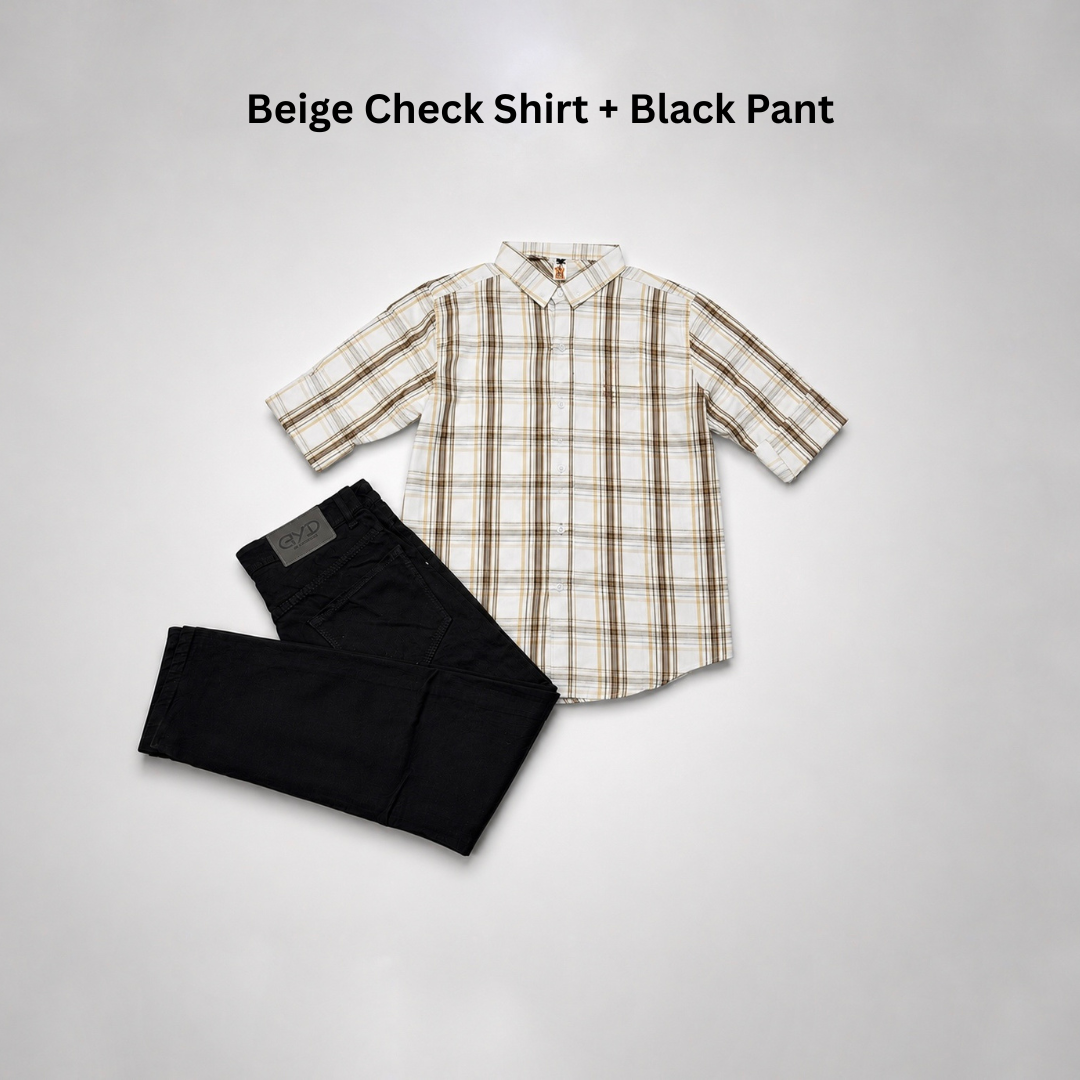 Classic Check Shirt & Pant Combo