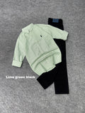 Striped Shirt/Black Baggy Pant