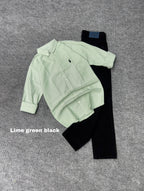 Striped Shirt/Black Pant