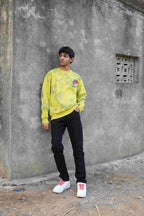 Acid Moss Combo (Green tie-dye sweatshirt + black jeans)