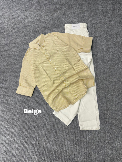 Striped Shirts & White Baggy Pant Combo