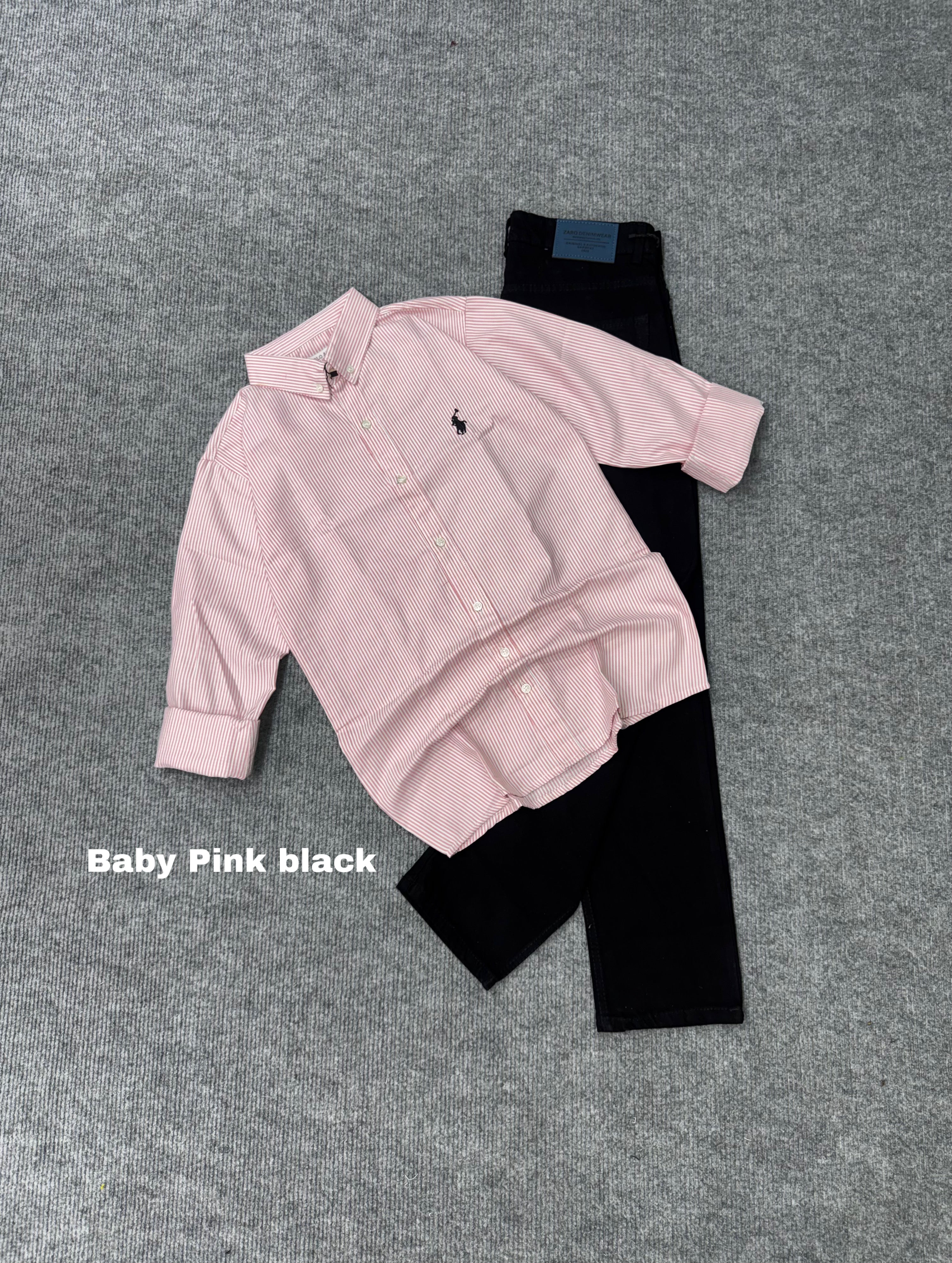 Striped Shirt/Black Pant