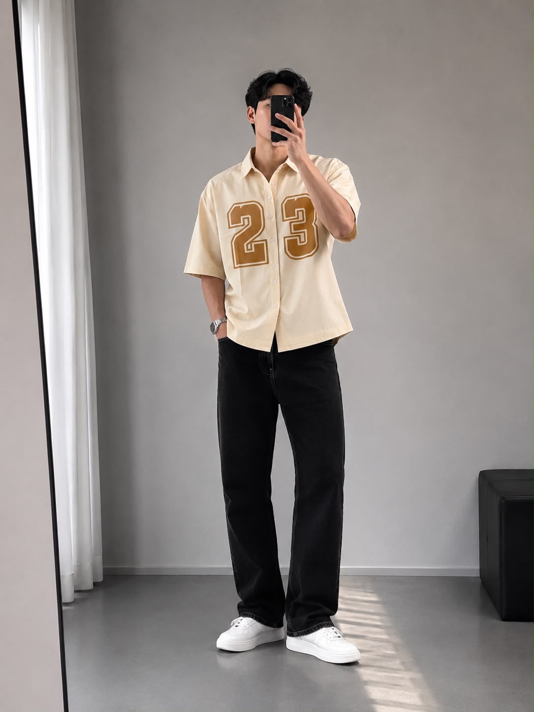 Boxy Lose Outfit Shirt & baggy Combo