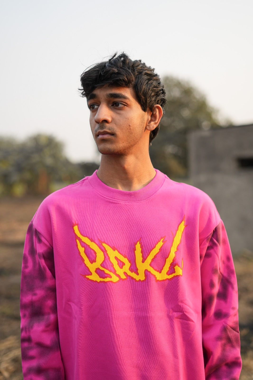 Rose Field Combo  (Pink graphic sweatshirt + white pant)