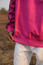 Rose Field Combo  (Pink graphic sweatshirt + white pant)