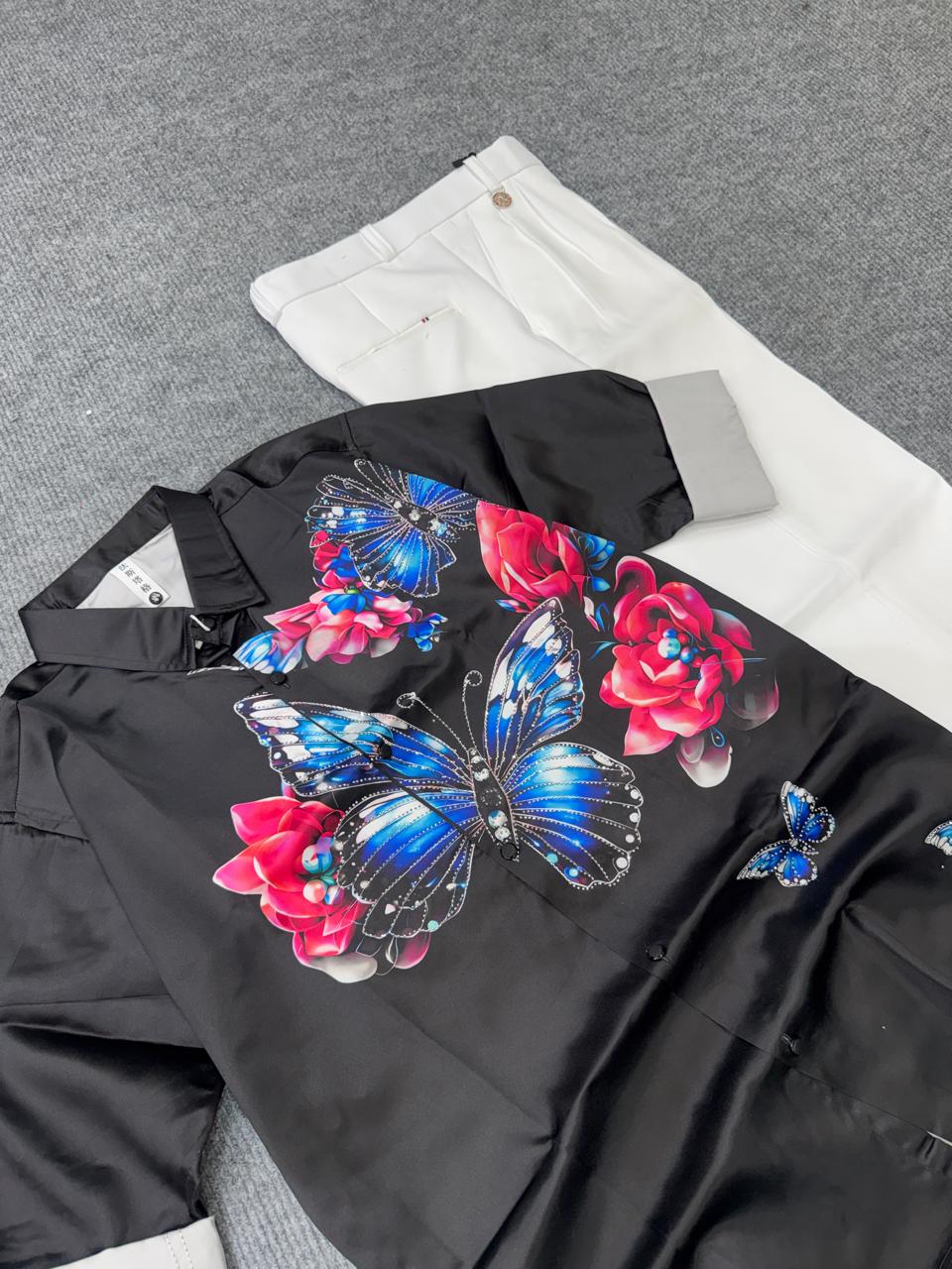 Royal Monarch Shirt & Ivory Trouser Combo