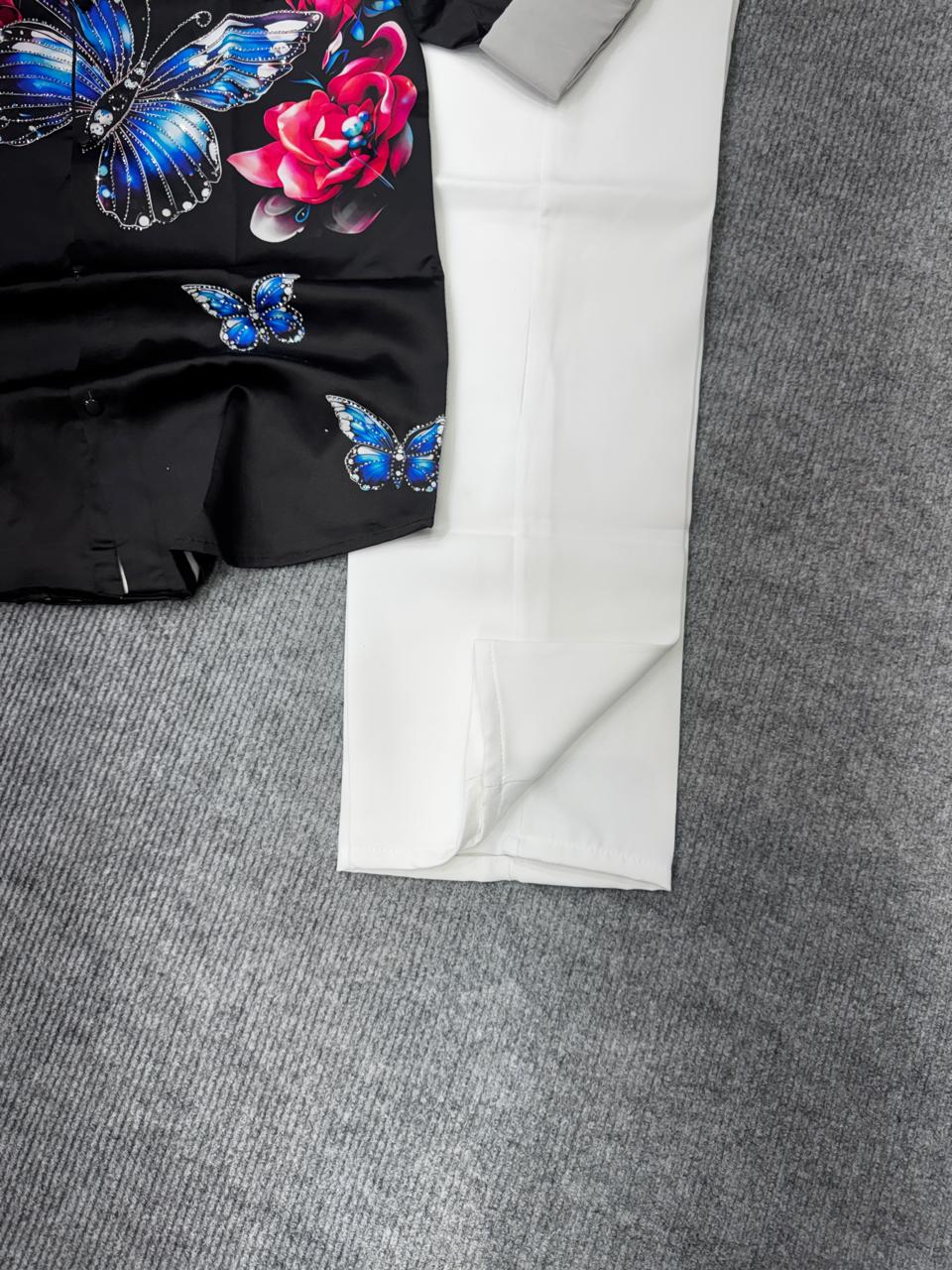 Royal Monarch Shirt & Ivory Trouser Combo