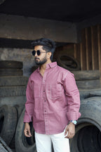 Vintage Rose Contrast-Stitch Shirt