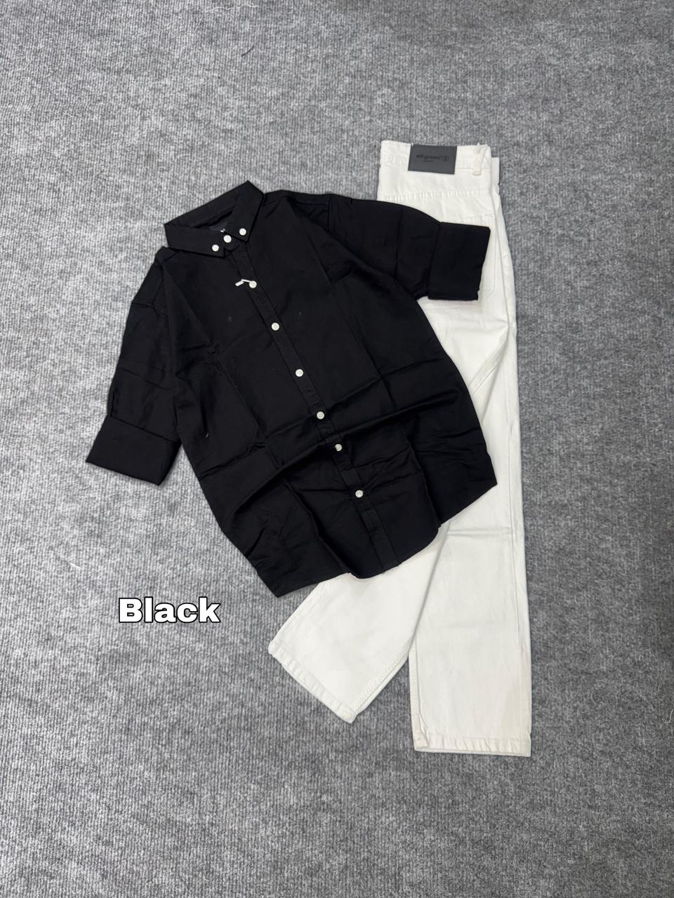 Premium Solid Statement Shirt & Denim Combo