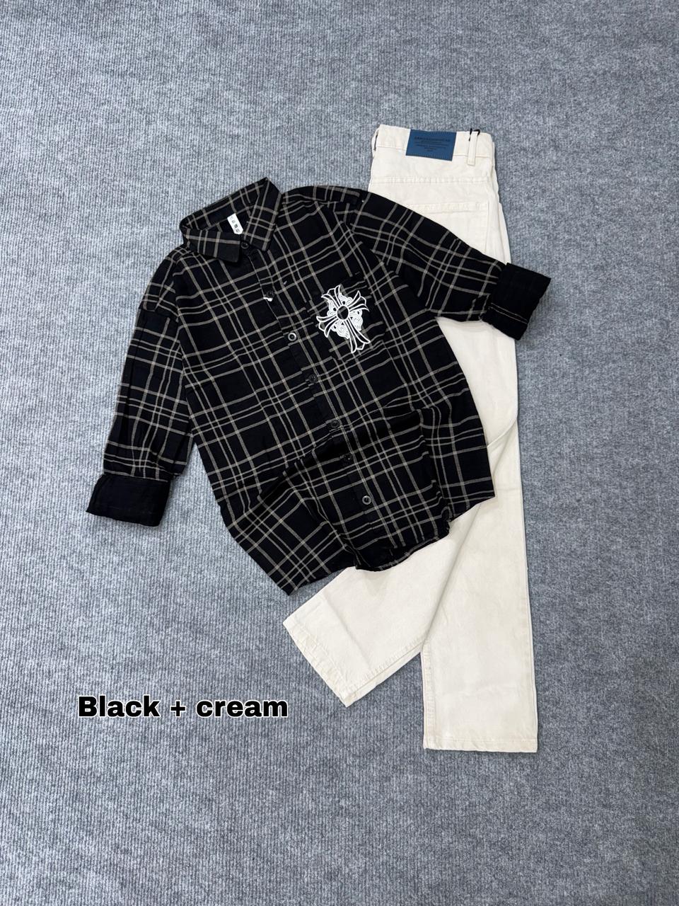 Chrome Cross Check Shirt & Denim Combo
