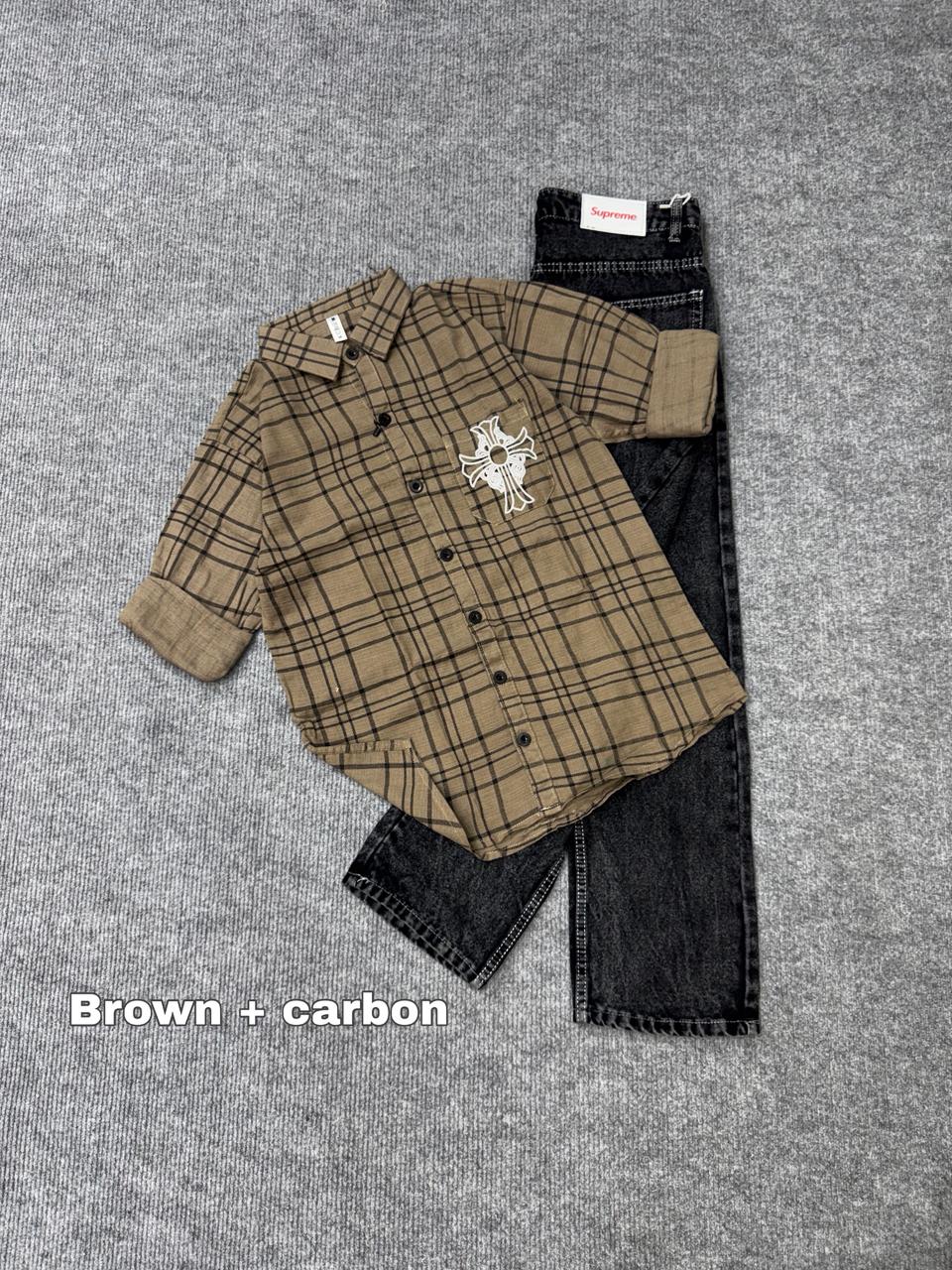 Chrome Cross Check Shirt & Denim Combo