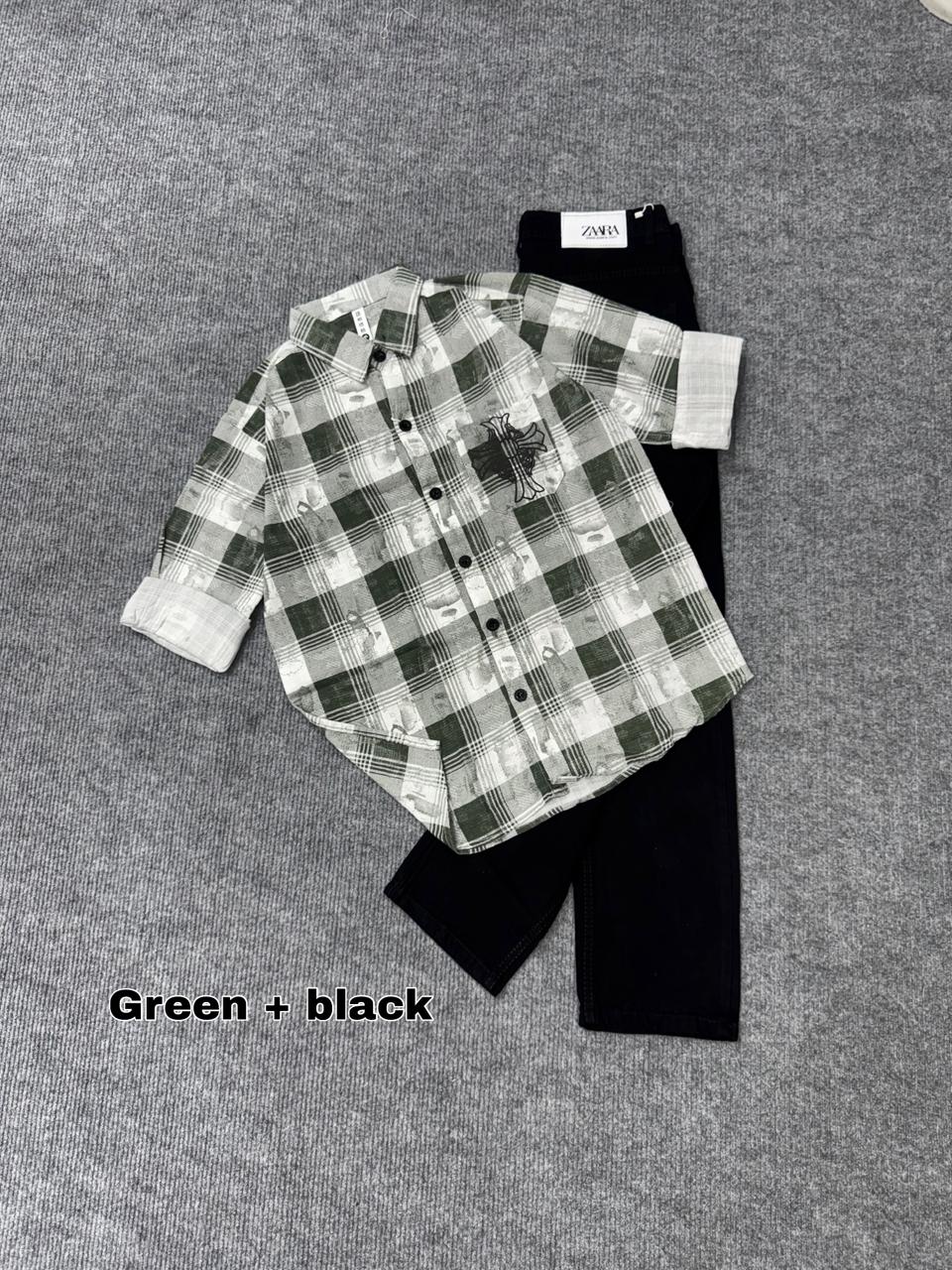 Chrome Cross Check Shirt & Denim Combo