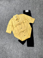 Floral Back Print Shirt & Denim Combo