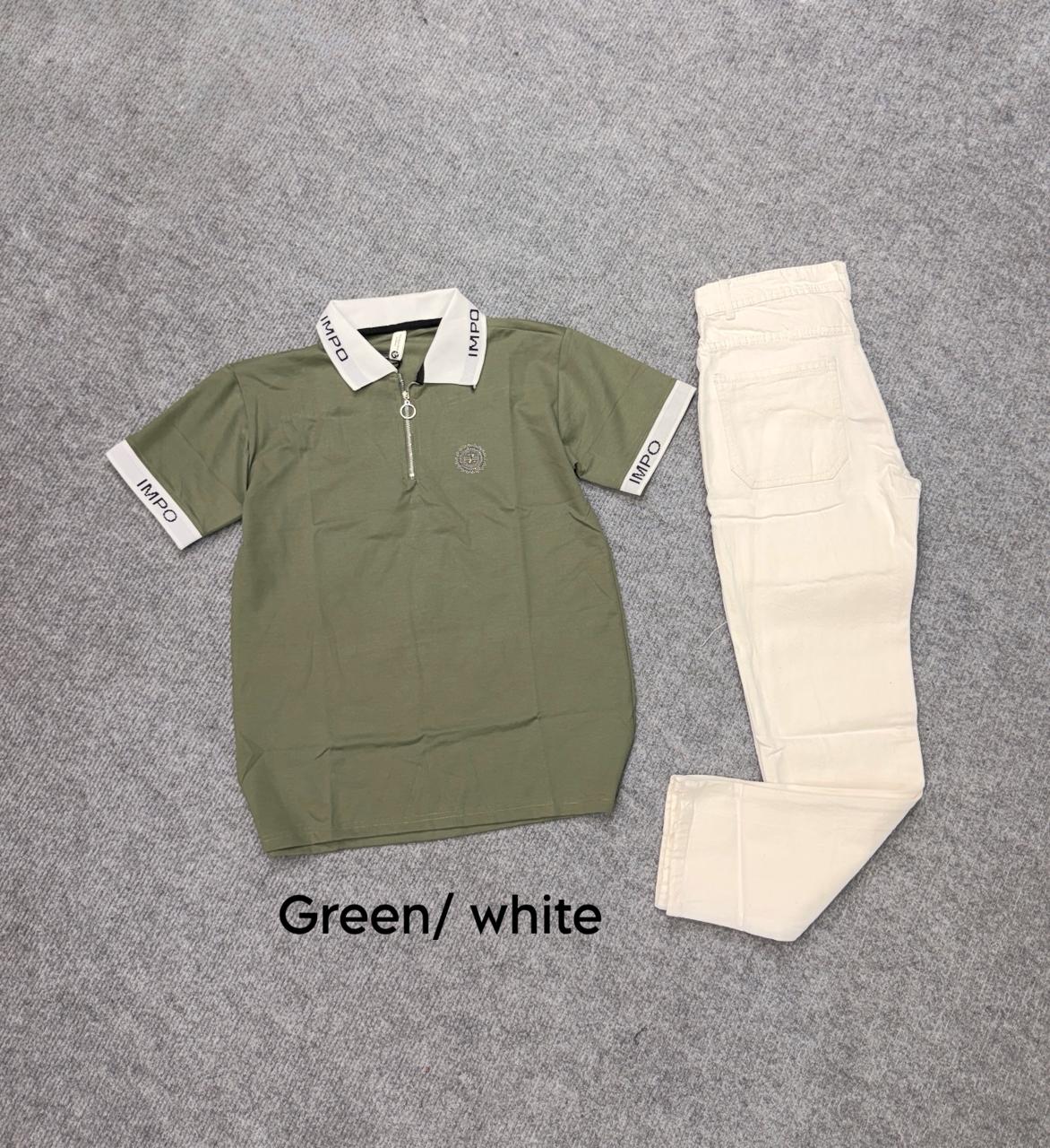 Zip Neck Polo T-Shirt & Pant Combo