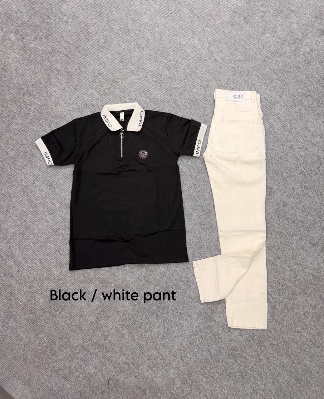 Zip Neck Polo T-Shirt & Pant Combo