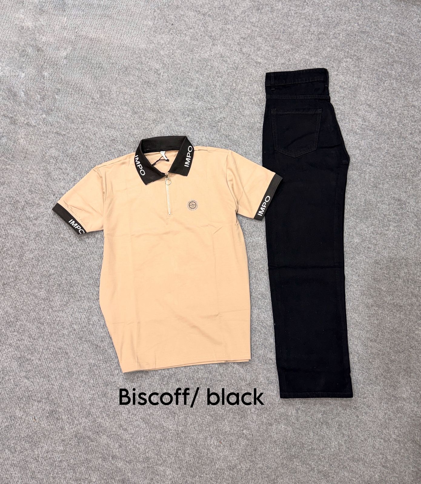 Zip Neck Polo T-Shirt & Pant Combo