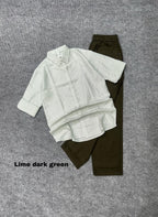 Striped Shirt &  Linen Pant Set