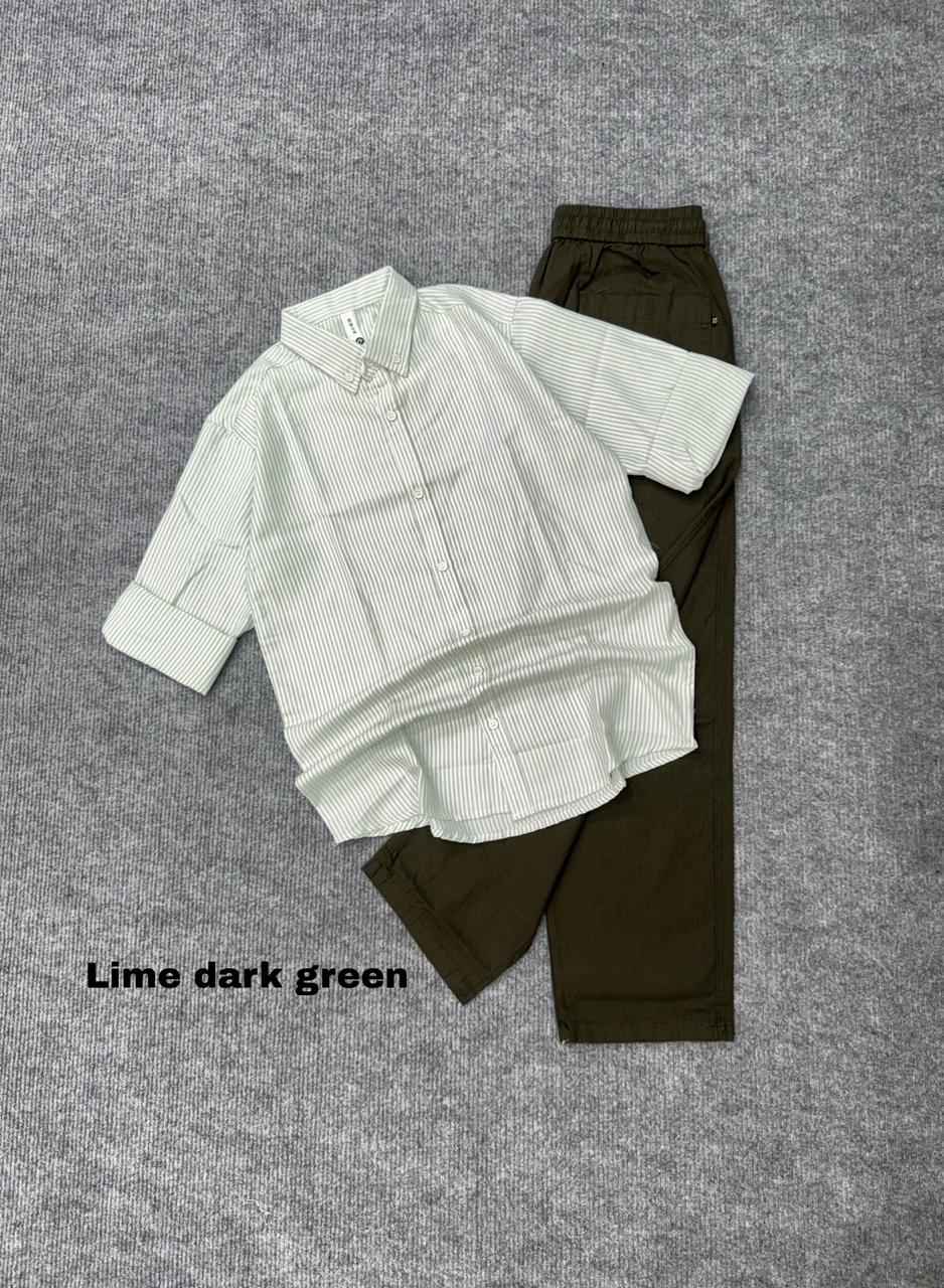 Striped Shirt &  Linen Pant Set