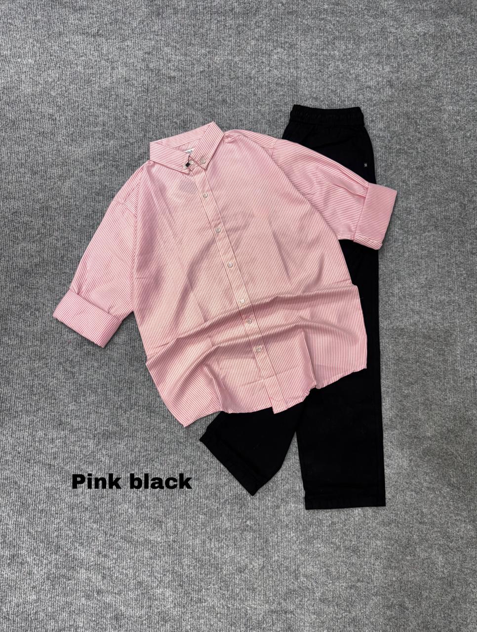 Striped Shirt &  Linen Pant Set