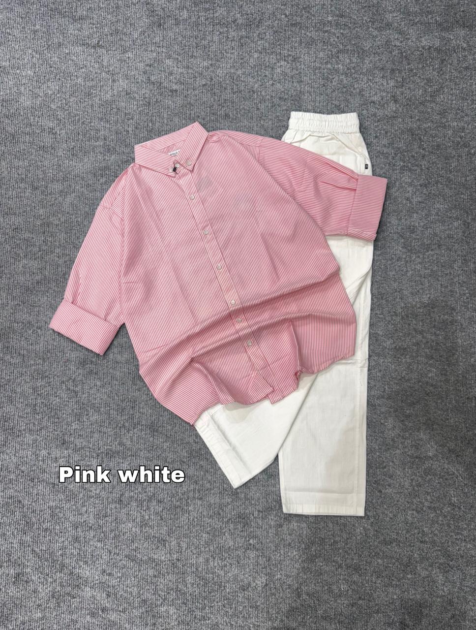 Striped Shirt &  Linen Pant Set