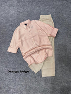 Striped Shirt &  Linen Pant Set