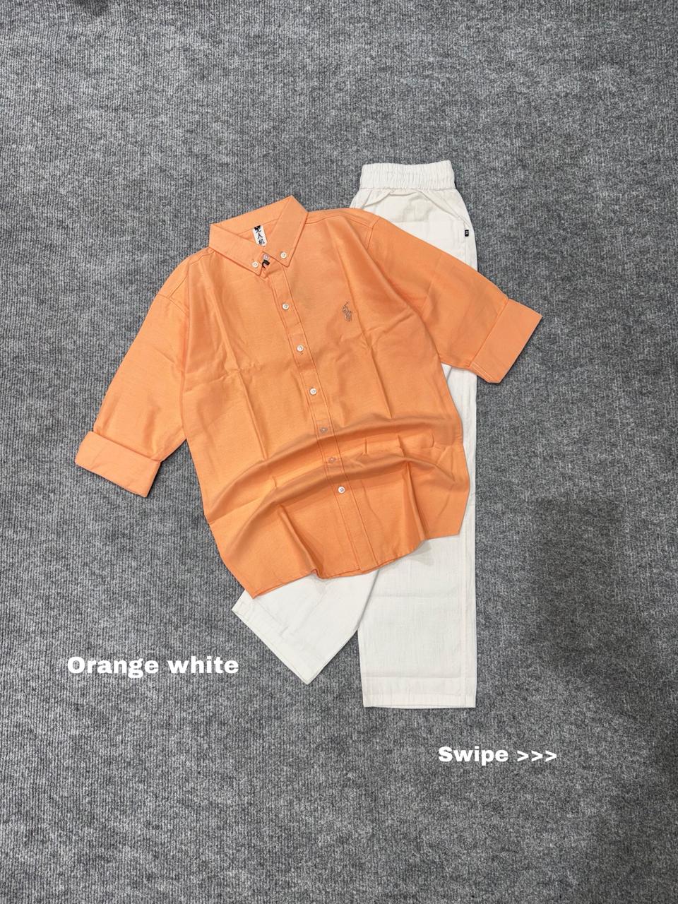 Breeze Linen Combo White pent Set