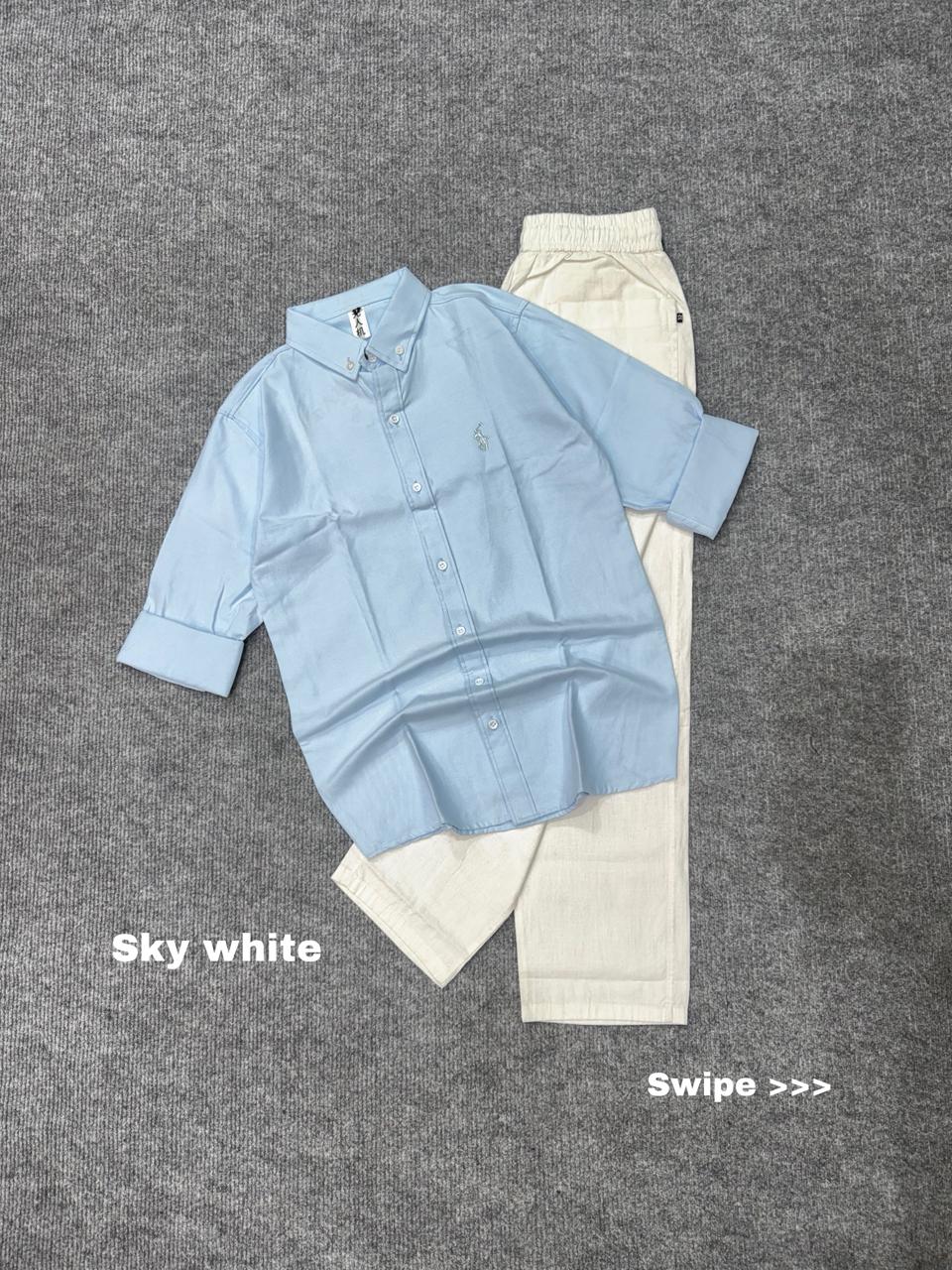 Breeze Linen Combo White pent Set