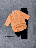 Breeze Linen Combo Black pent Set