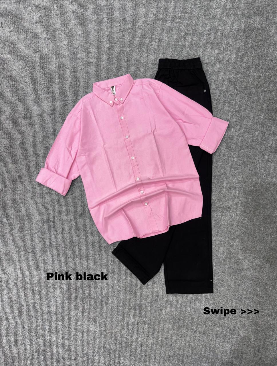 Breeze Linen Combo Black pent Set