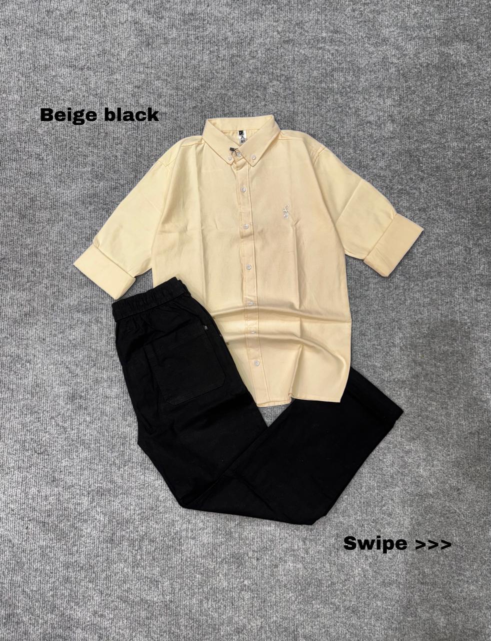 Breeze Linen Combo Black pent Set