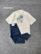 Lining Boxy Shirt & Blue Pant Outfit