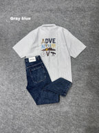 Lining Boxy Shirt & Blue Pant Outfit