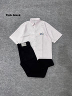 Lining Boxy Shirt & Black Pant Outfit