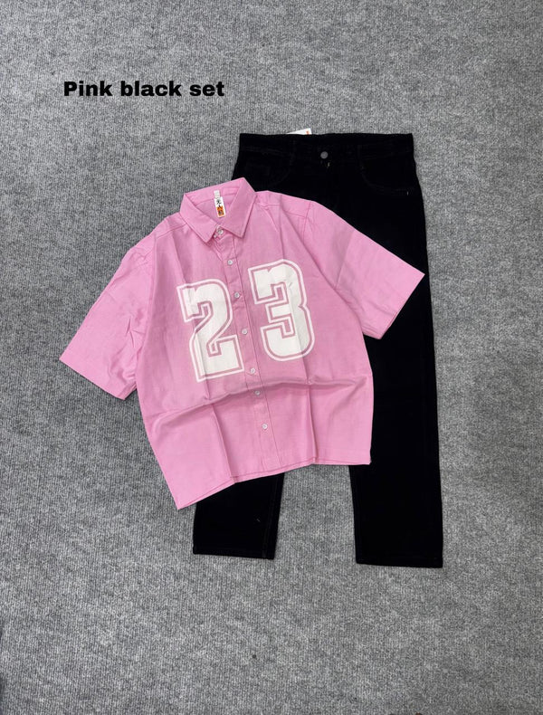 Boxy Lose Outfit Shirt & baggy Combo