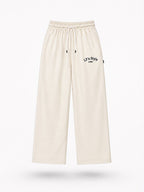 Ivory Drift Wide Leg Track Pants
