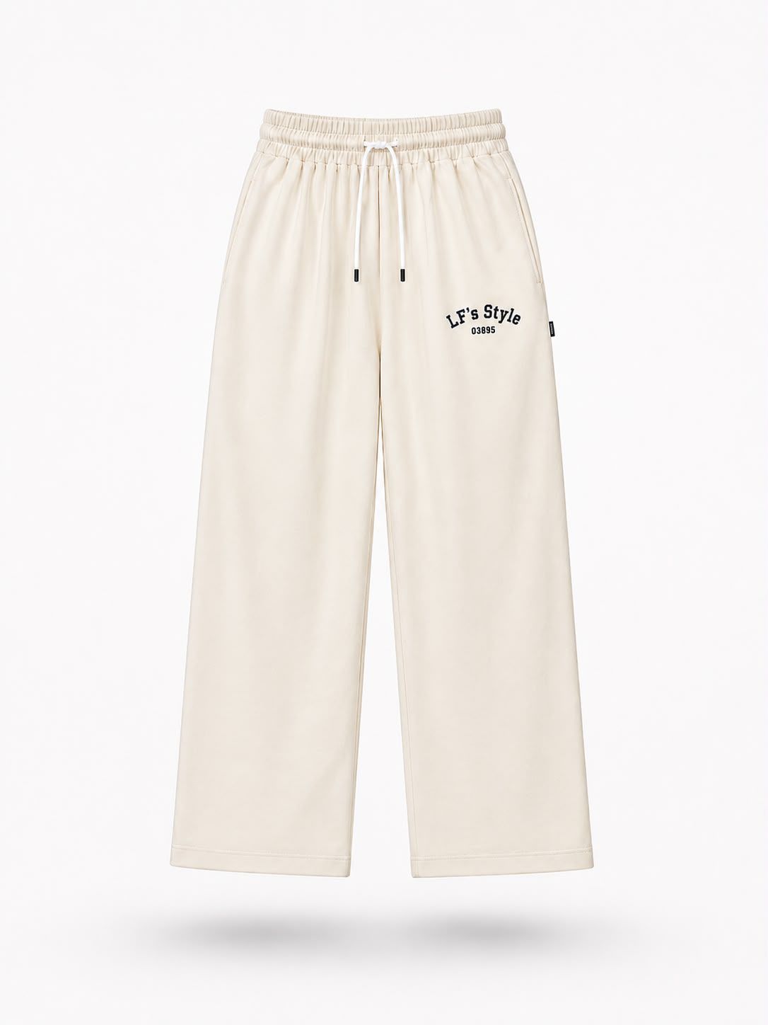 Ivory Drift Wide Leg Track Pants