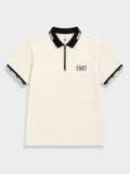 Ivory Crest Zip Polo T-Shirt
