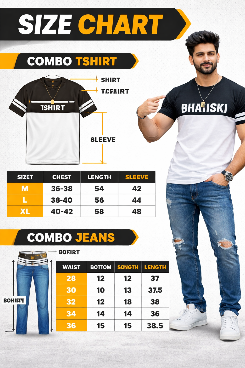 Shadow Flame Combo  (Black graphic sweatshirt + white pant)