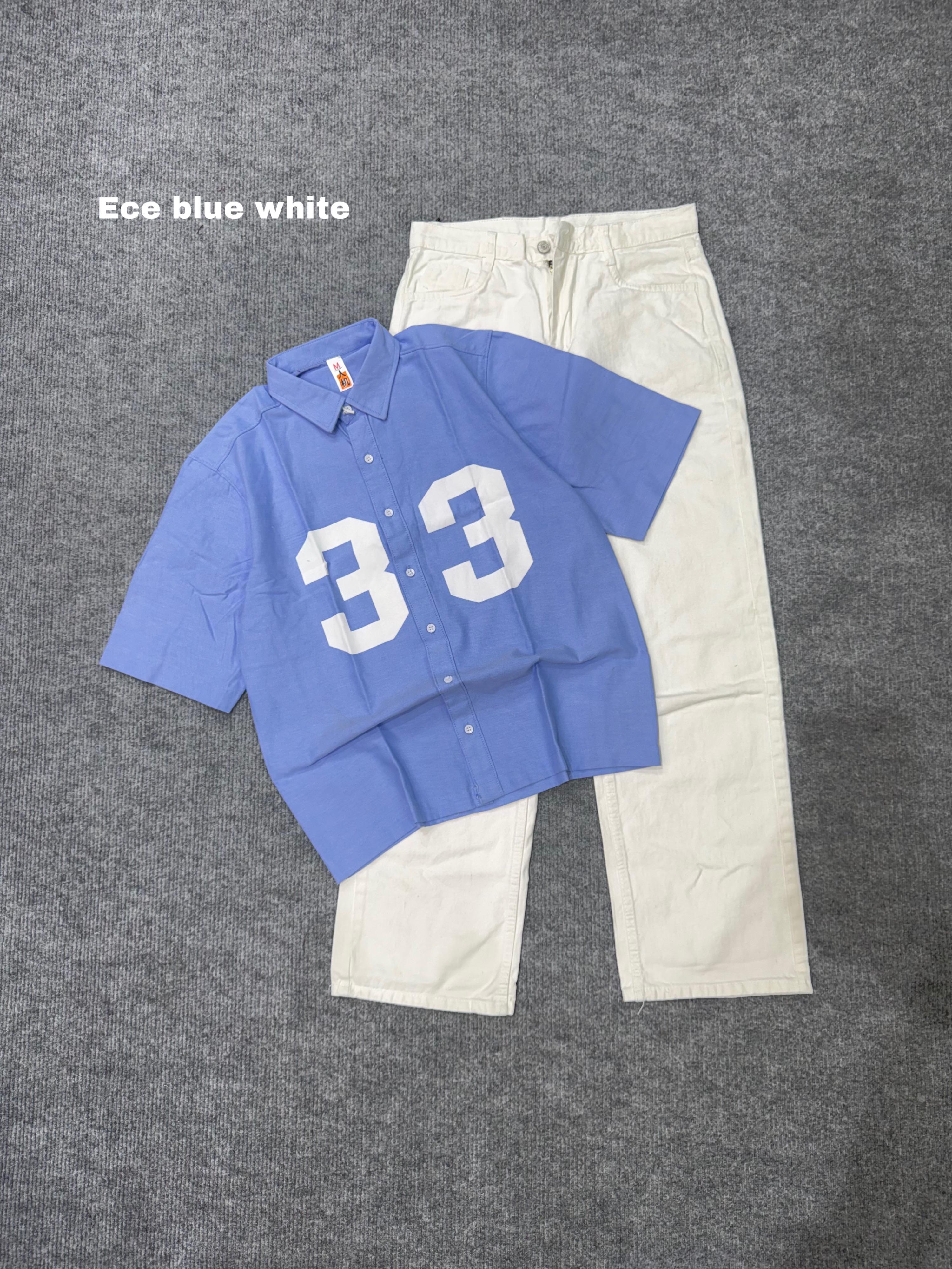 Boxy Lose Outfit Shirt & Denim Combo