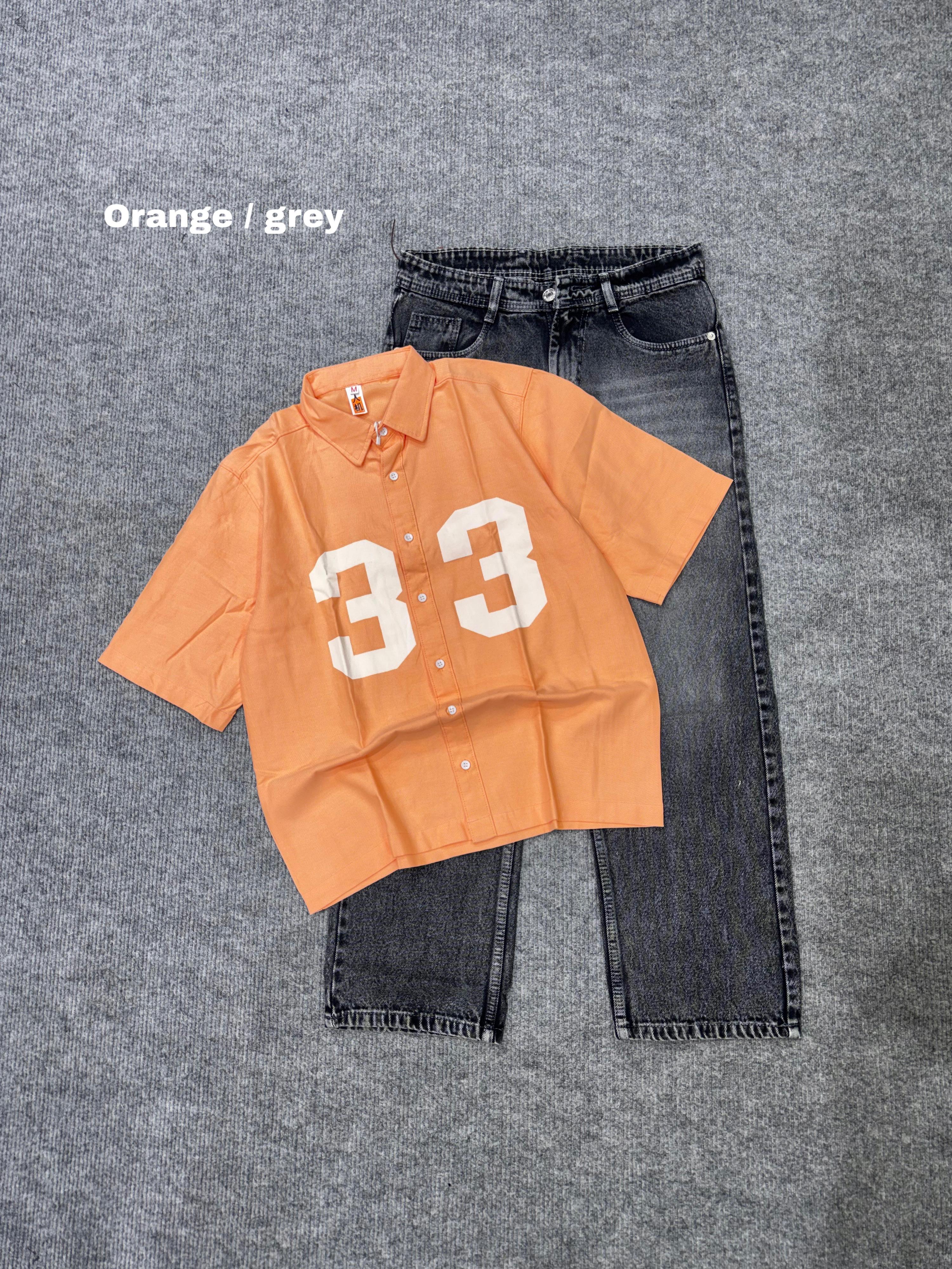 Boxy Lose Outfit Shirt & Denim Combo