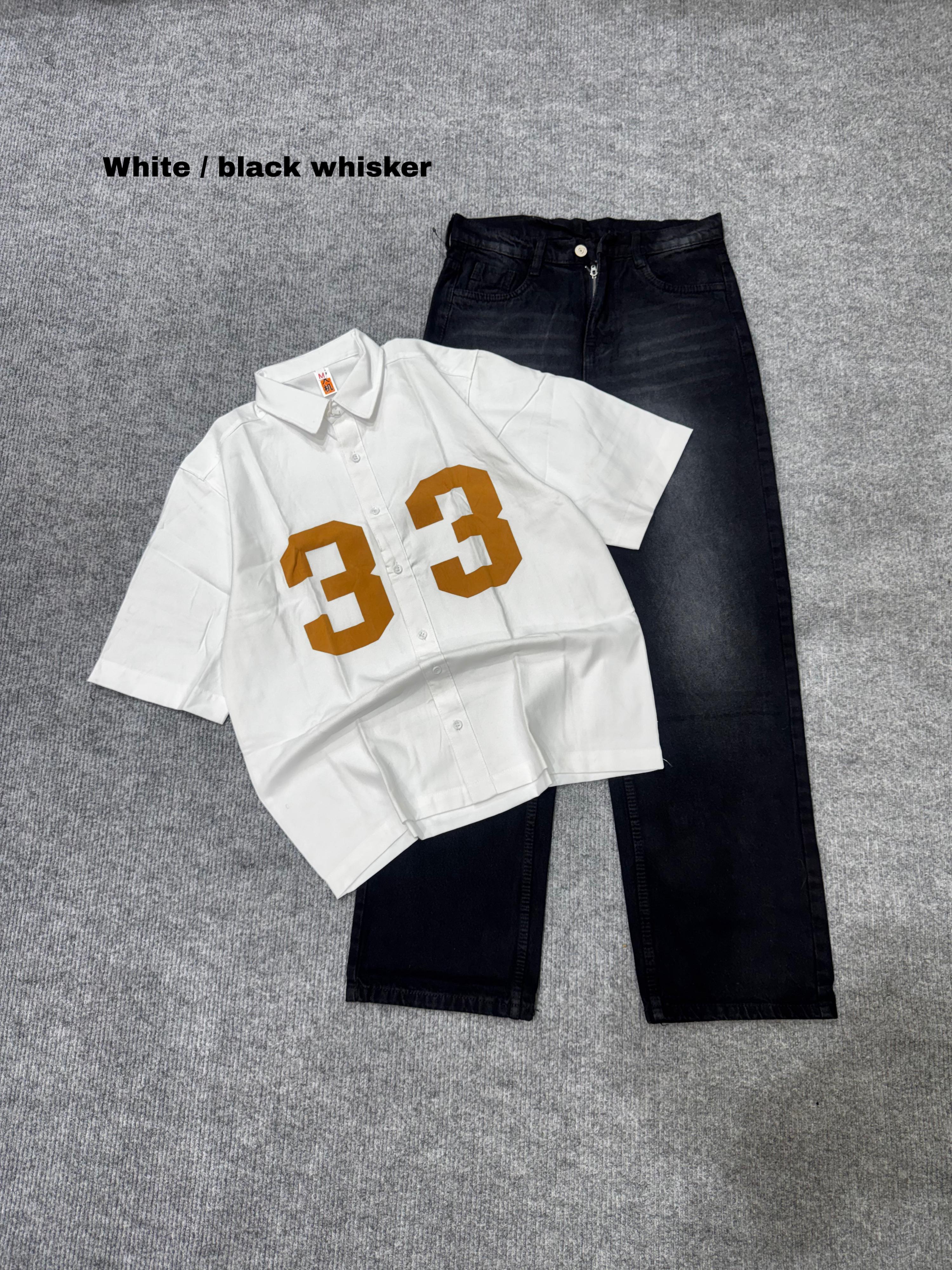 Boxy Lose Outfit Shirt & Denim Combo