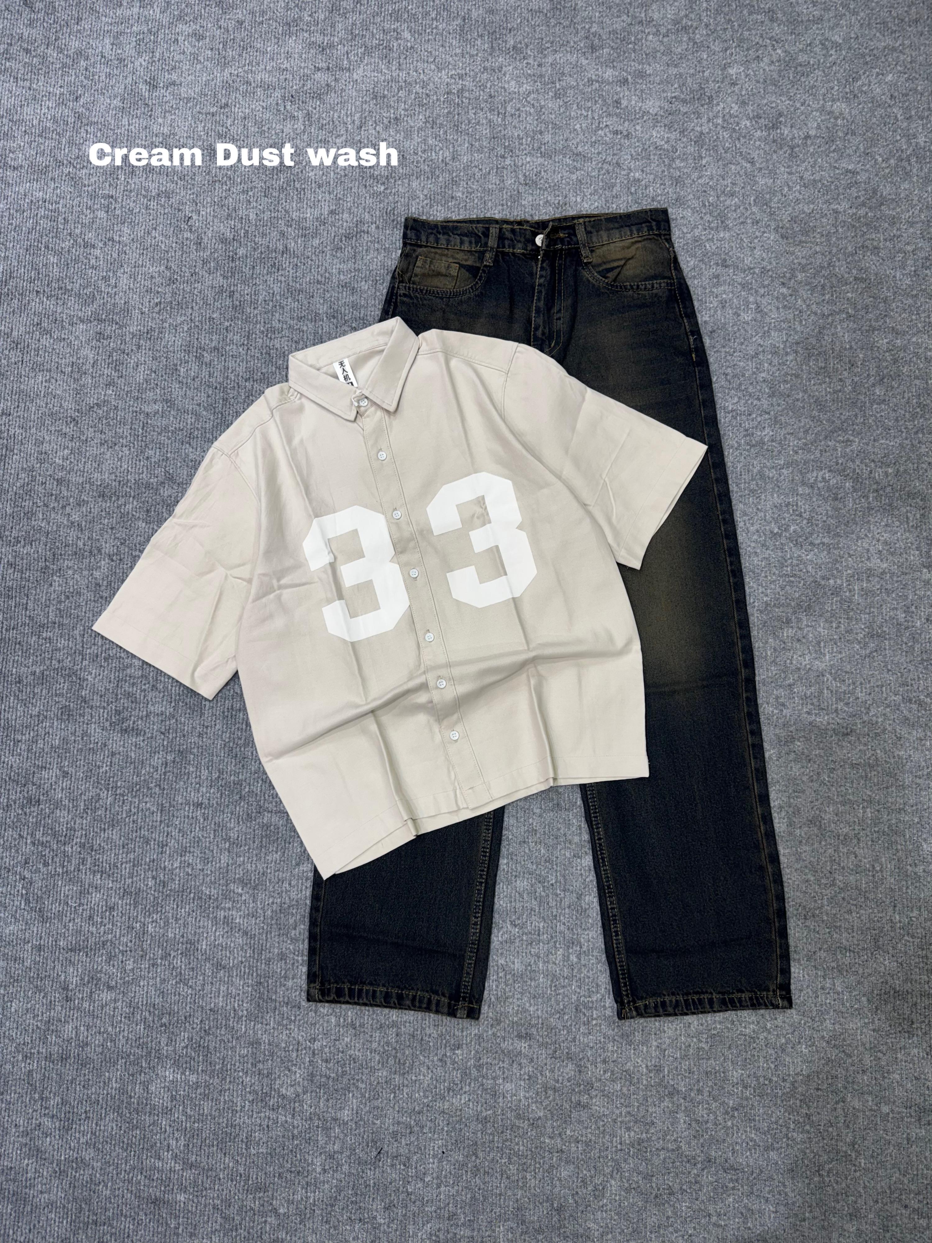 Boxy Lose Outfit Shirt & Denim Combo