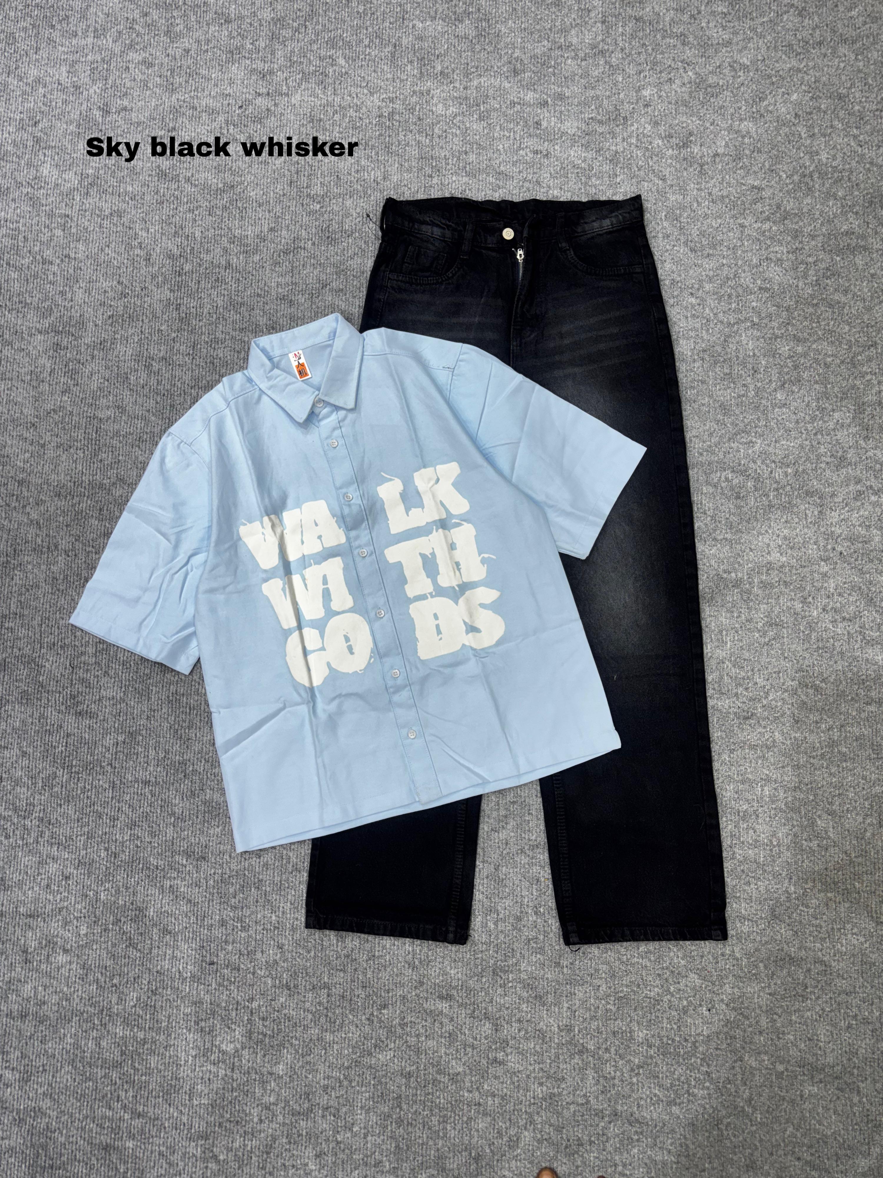 Boxy Lose Outfit Shirt & Denim Combo